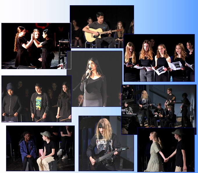 Students performing in the Music & Drama Showcase